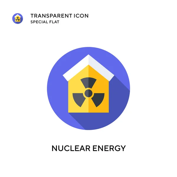 Icono Vector Energía Nuclear Ilustración Estilo Plano Eps Vector — Vector de stock