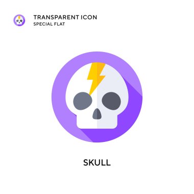 Kafatası vektör simgesi. Düz çizim. EPS 10 vektörü.