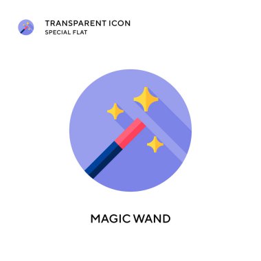 Sihirli değnek vektör simgesi. Düz çizim. EPS 10 vektörü.