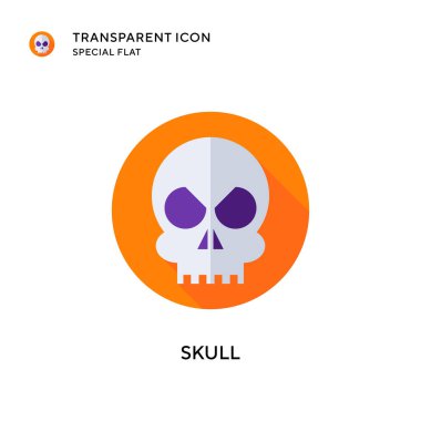 Kafatası vektör simgesi. Düz çizim. EPS 10 vektörü.