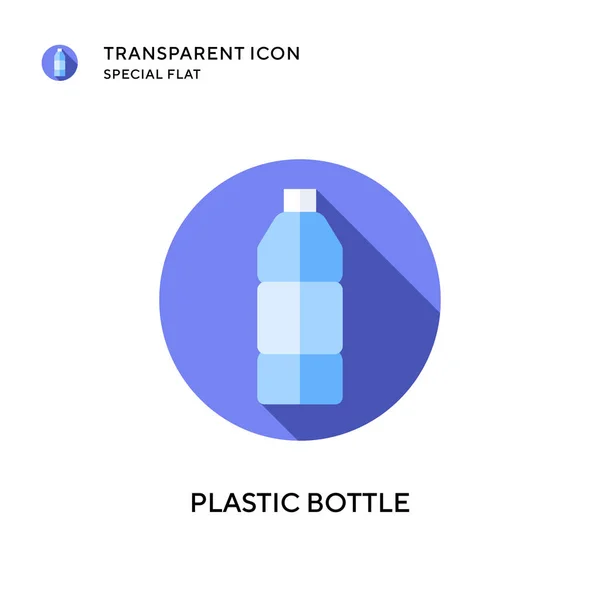 Векторный Значок Пластиковой Бутылки Иллюстрация Плоском Стиле Вектор Eps — стоковый вектор