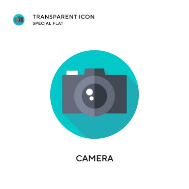 Kamera vektör simgesi. Düz çizim. EPS 10 vektörü.