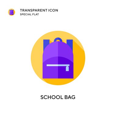 Okul çantası vektör simgesi. Düz çizim. EPS 10 vektörü.