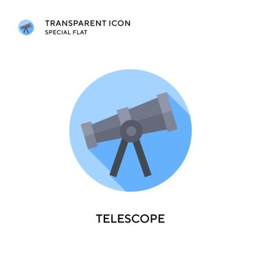 Teleskop vektör simgesi. Düz çizim. EPS 10 vektörü.