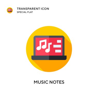 Müzik notaları vektör simgesi. Düz çizim. EPS 10 vektörü.