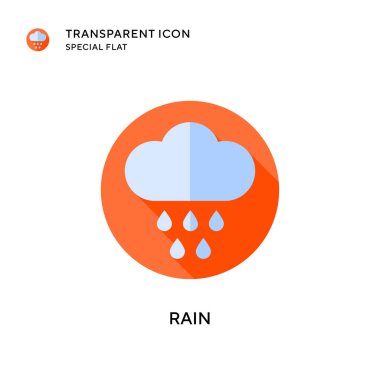 Yağmur vektör simgesi. Düz çizim. EPS 10 vektörü.