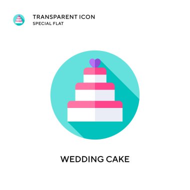 Düğün pastası ikonu. Düz çizim. EPS 10 vektörü.
