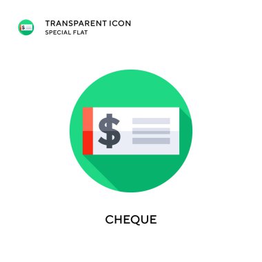 Cheque vector icon. Flat style illustration. EPS 10 vector. clipart