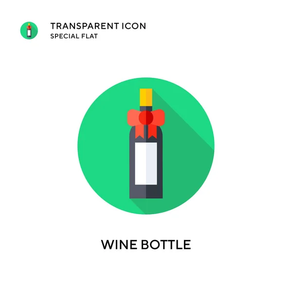 Icono Vector Botella Vino Ilustración Estilo Plano Eps Vector — Vector de stock