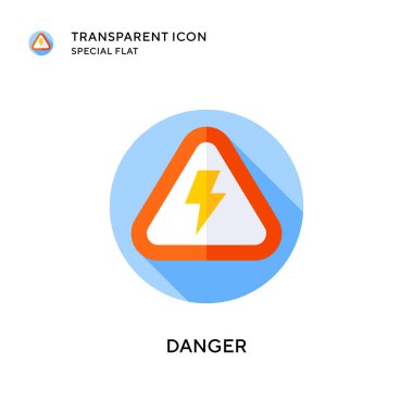 Tehlike vektör simgesi. Düz çizim. EPS 10 vektörü.