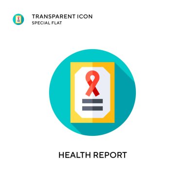 Sağlık raporu vektör simgesi. Düz çizim. EPS 10 vektörü.