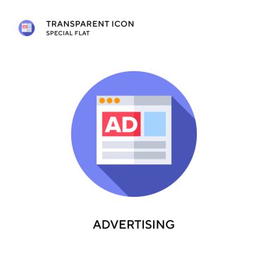 Reklam vektörü simgesi. Düz çizim. EPS 10 vektörü.