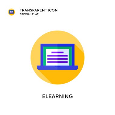 Elearning vektör simgesi. Düz çizim. EPS 10 vektörü.