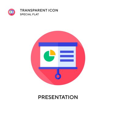 Sunum vektör simgesi. Düz çizim. EPS 10 vektörü.