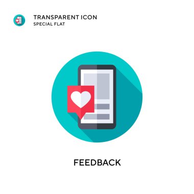 Geri besleme vektör simgesi. Düz çizim. EPS 10 vektörü.