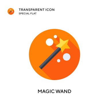 Sihirli değnek vektör simgesi. Düz çizim. EPS 10 vektörü.