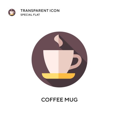 Kahve fincanı vektör ikonu. Düz çizim. EPS 10 vektörü.