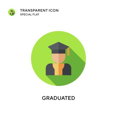 Mezuniyet vektör simgesi. Düz çizim. EPS 10 vektörü.