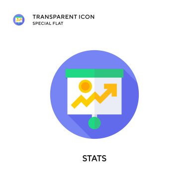 İstatistik vektör simgesi. Düz çizim. EPS 10 vektörü.