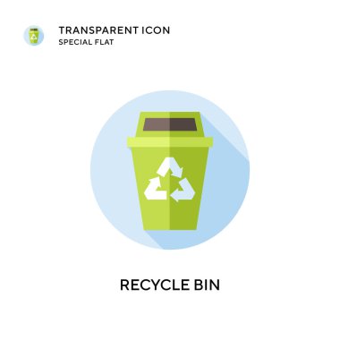 Çöp kutusu vektör simgesini geri dönüştür. Düz çizim. EPS 10 vektörü.