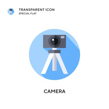 Kamera vektör simgesi. Düz çizim. EPS 10 vektörü.