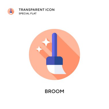 Süpürge vektör simgesi. Düz çizim. EPS 10 vektörü.