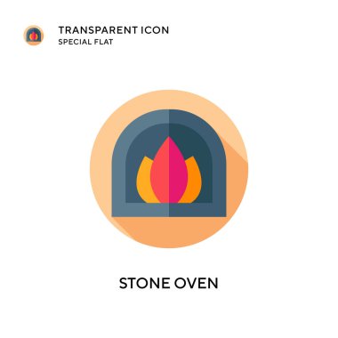 Taş fırın vektör simgesi. Düz çizim. EPS 10 vektörü.