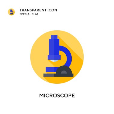 Mikroskop vektör simgesi. Düz çizim. EPS 10 vektörü.