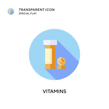 Vitamin vektör simgesi. Düz çizim. EPS 10 vektörü.