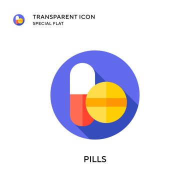 İlaç vektör ikonu. Düz çizim. EPS 10 vektörü.
