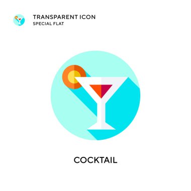 Kokteyl vektör simgesi. Düz çizim. EPS 10 vektörü.