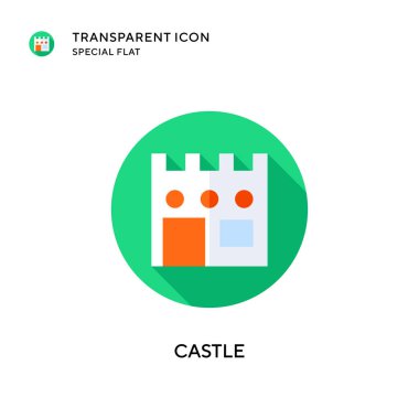 Castle vektör simgesi. Düz çizim. EPS 10 vektörü.