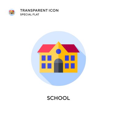 Okul vektör simgesi. Düz çizim. EPS 10 vektörü.