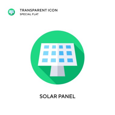 Güneş paneli vektör simgesi. Düz çizim. EPS 10 vektörü.