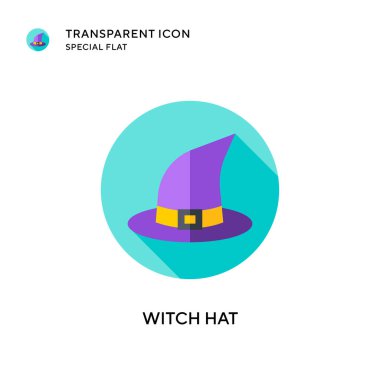 Cadı şapkası vektör simgesi. Düz çizim. EPS 10 vektörü.