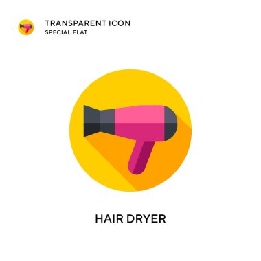 Saç kurutma ikonu. Düz çizim. EPS 10 vektörü.