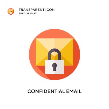 Gizli e-posta vektör simgesi. Düz çizim. EPS 10 vektörü.