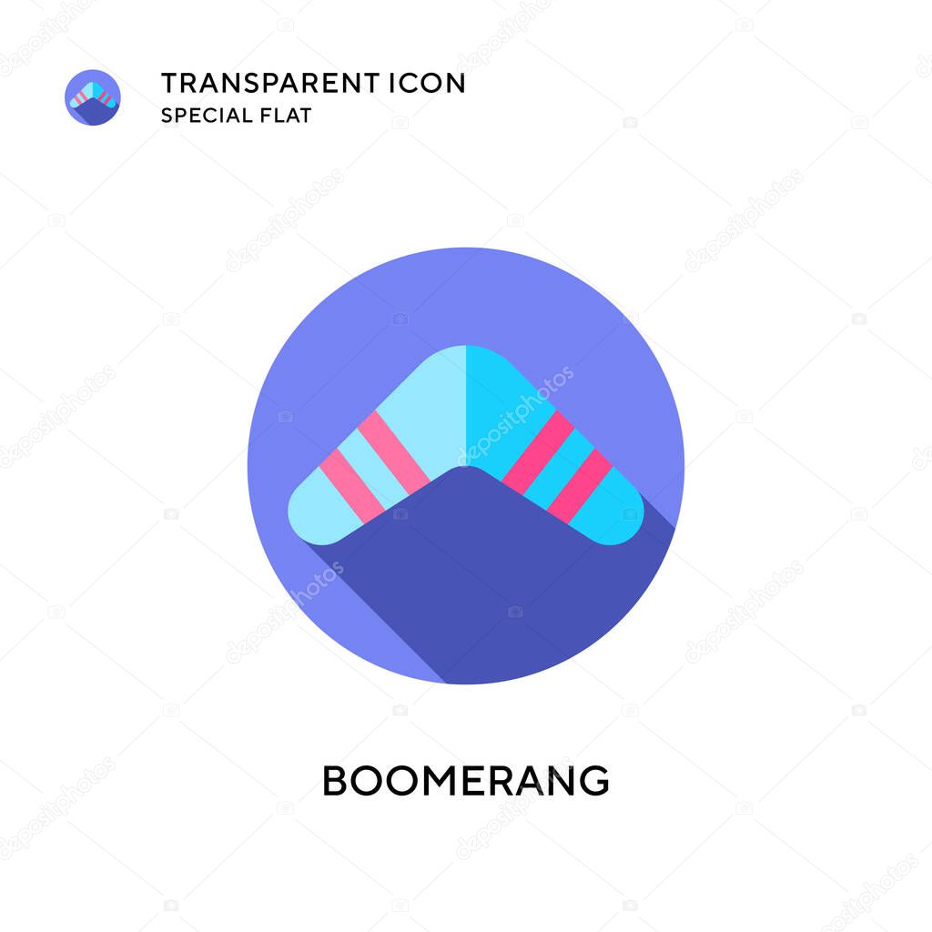 Boomerang vector icon. Flat style illustration. EPS 10 vector.