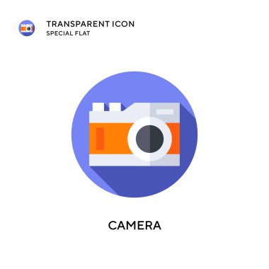 Kamera vektör simgesi. Düz çizim. EPS 10 vektörü.