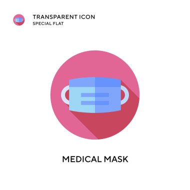 Tıbbi maske vektör simgesi. Düz çizim. EPS 10 vektörü.