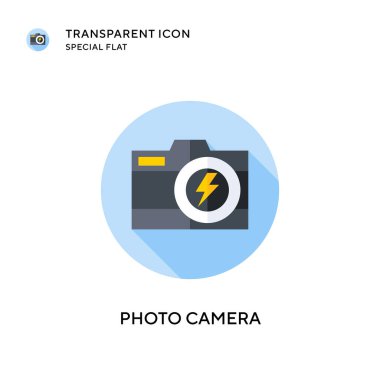 Fotoğraf makinesi vektör simgesi. Düz çizim. EPS 10 vektörü.