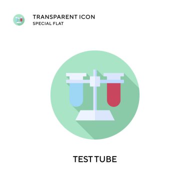 Test tübü vektör simgesi. Düz çizim. EPS 10 vektörü.