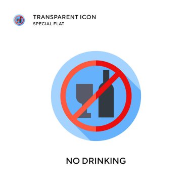 İçme vektörü simgesi yok. Düz çizim. EPS 10 vektörü.