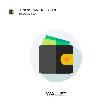 Cüzdan vektör simgesi. Düz çizim. EPS 10 vektörü.