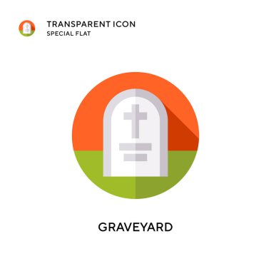 Mezarlık vektör simgesi. Düz çizim. EPS 10 vektörü.