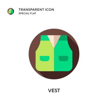 Yelek vektör simgesi. Düz çizim. EPS 10 vektörü.