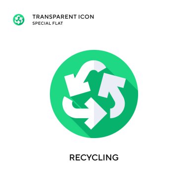 Vektör simgesi geri dönüşümü. Düz çizim. EPS 10 vektörü.