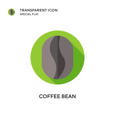 Kahve çekirdeği ikonu. Düz çizim. EPS 10 vektörü.