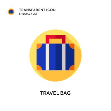 Seyahat çantası vektör simgesi. Düz çizim. EPS 10 vektörü.