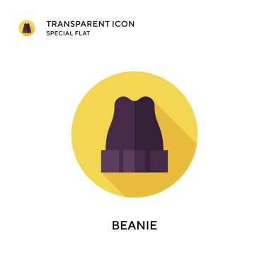 Beanie vektör simgesi. Düz çizim. EPS 10 vektörü.